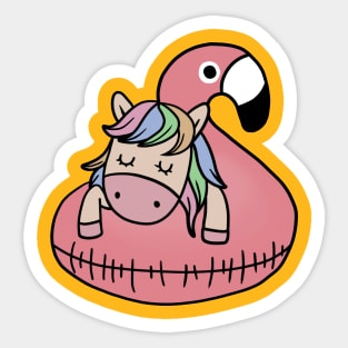 flamingo unicorn Sticker